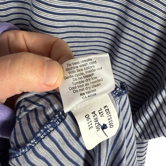 Peter Millar Men’s Striped Performance Polo in White/Navy Size XL - Picture 7 of 9